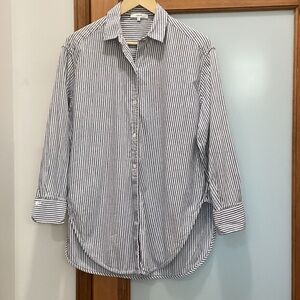 Vince Blue and White Striped Casual Shirt